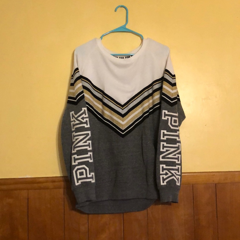 striped gray sweatshirt from pink
